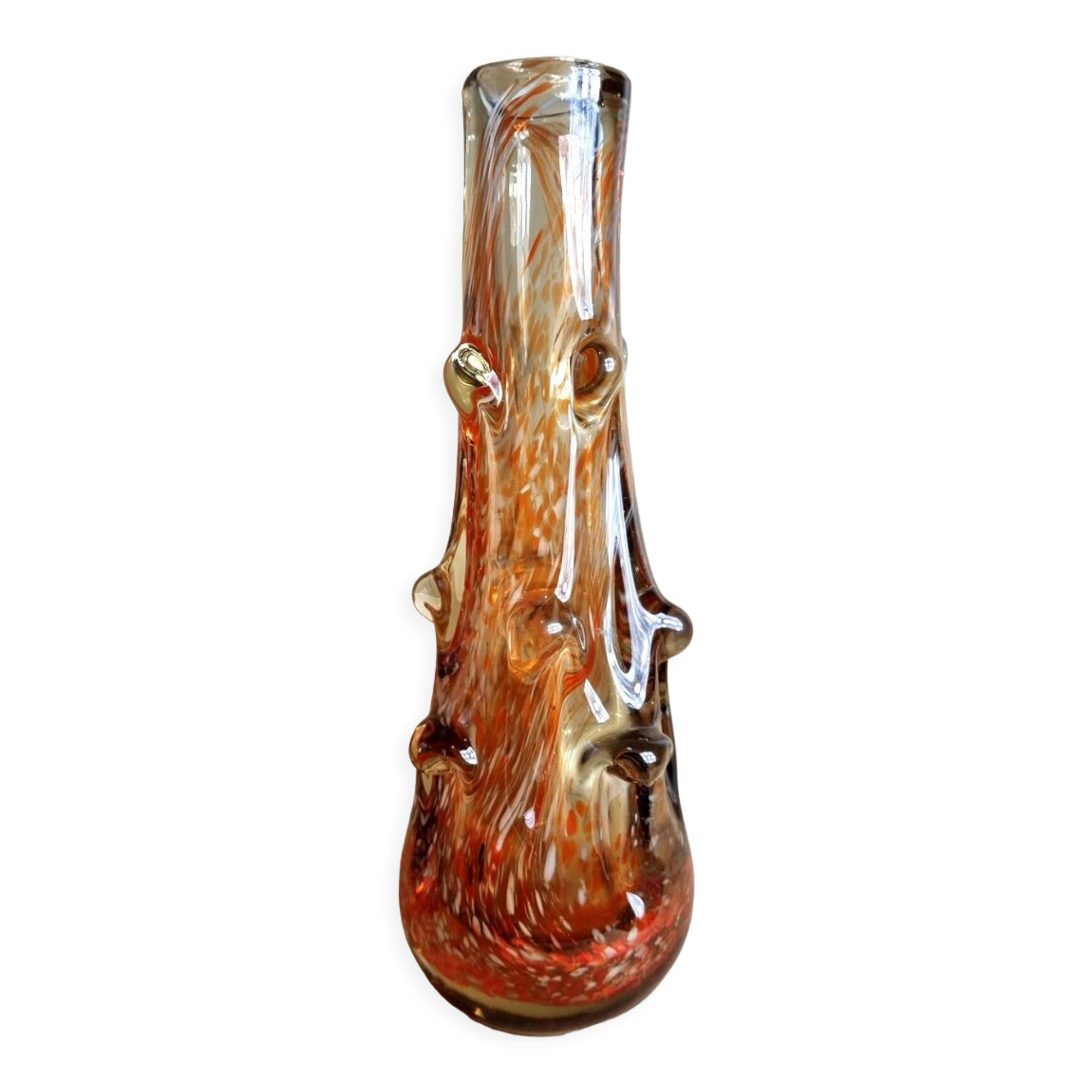 Murano glass vase with buttons pulled 50s