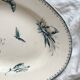 Plat ovale terre de fer fleurs oiseaux "Malaga" Petrus Regout