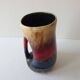 Ceramic vase with yellow, red and blue pattern - Vintage