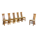 Sculptural postmodern dining chairs in wood with curved back, 1980s