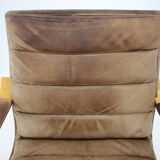 1970s Pair of Yngve Ekström "Contino" Leather Armachair,Sweden