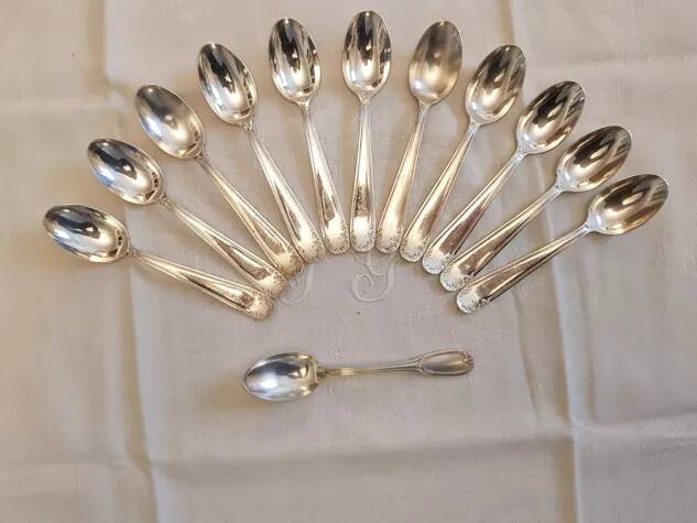Silver cutlery set 37 pieces Louis XV style