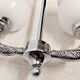 Vintage opaline lampshade chrome duck 2-arm chandelier
