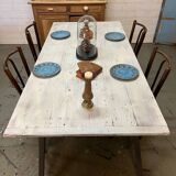 Patinated trestle table