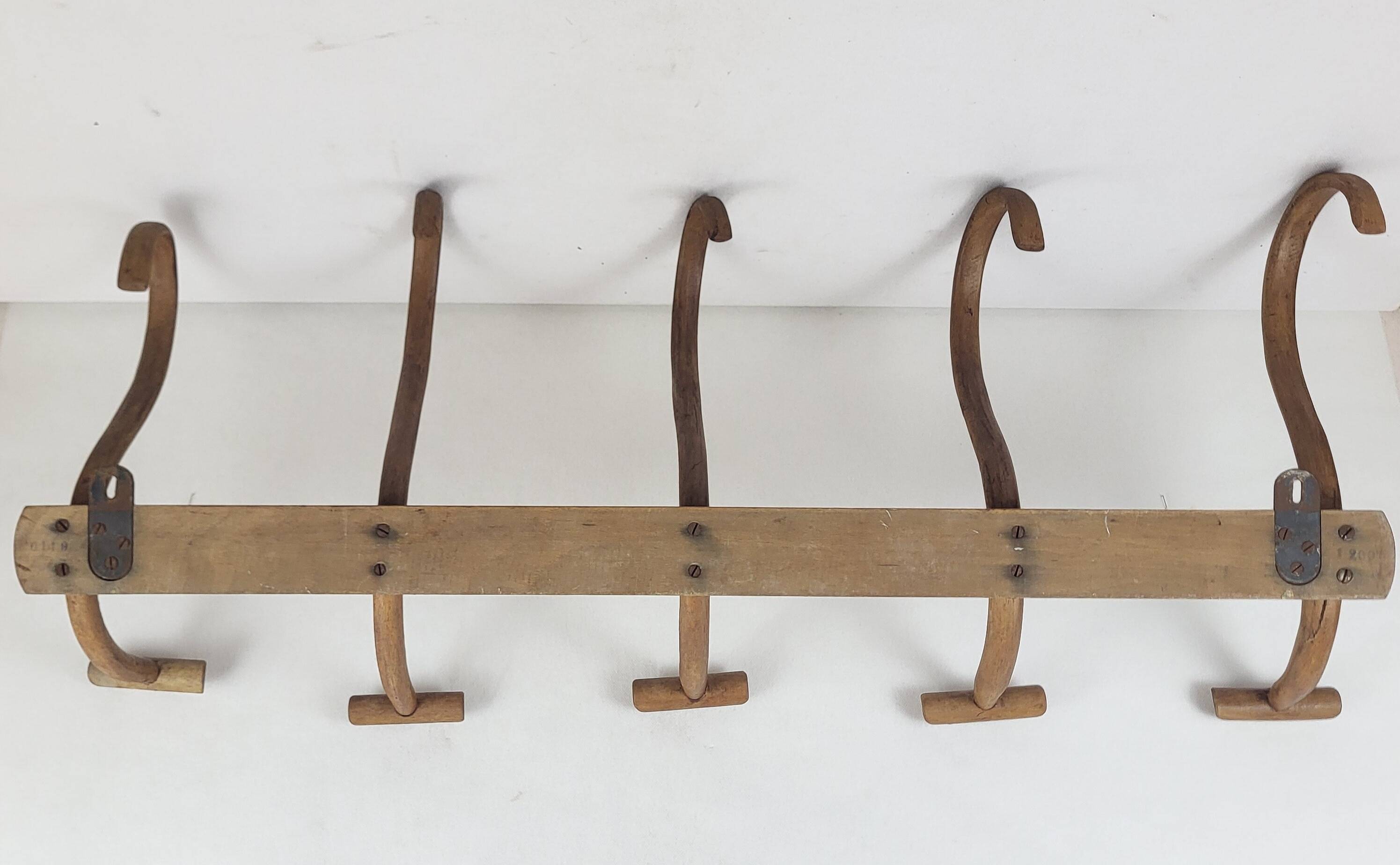 Japy frères curved wooden coat rack