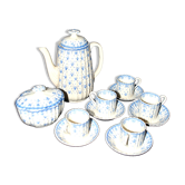 Antique Copeland English earthenware Fleur-de-lis coffee service, 19th century