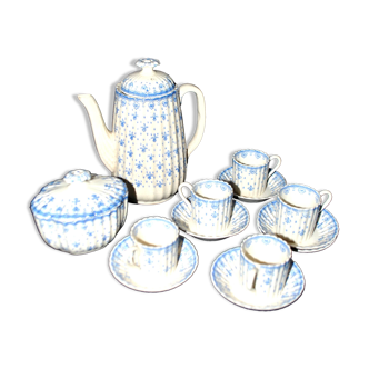 Antique Copeland English earthenware Fleur-de-lis coffee service, 19th century