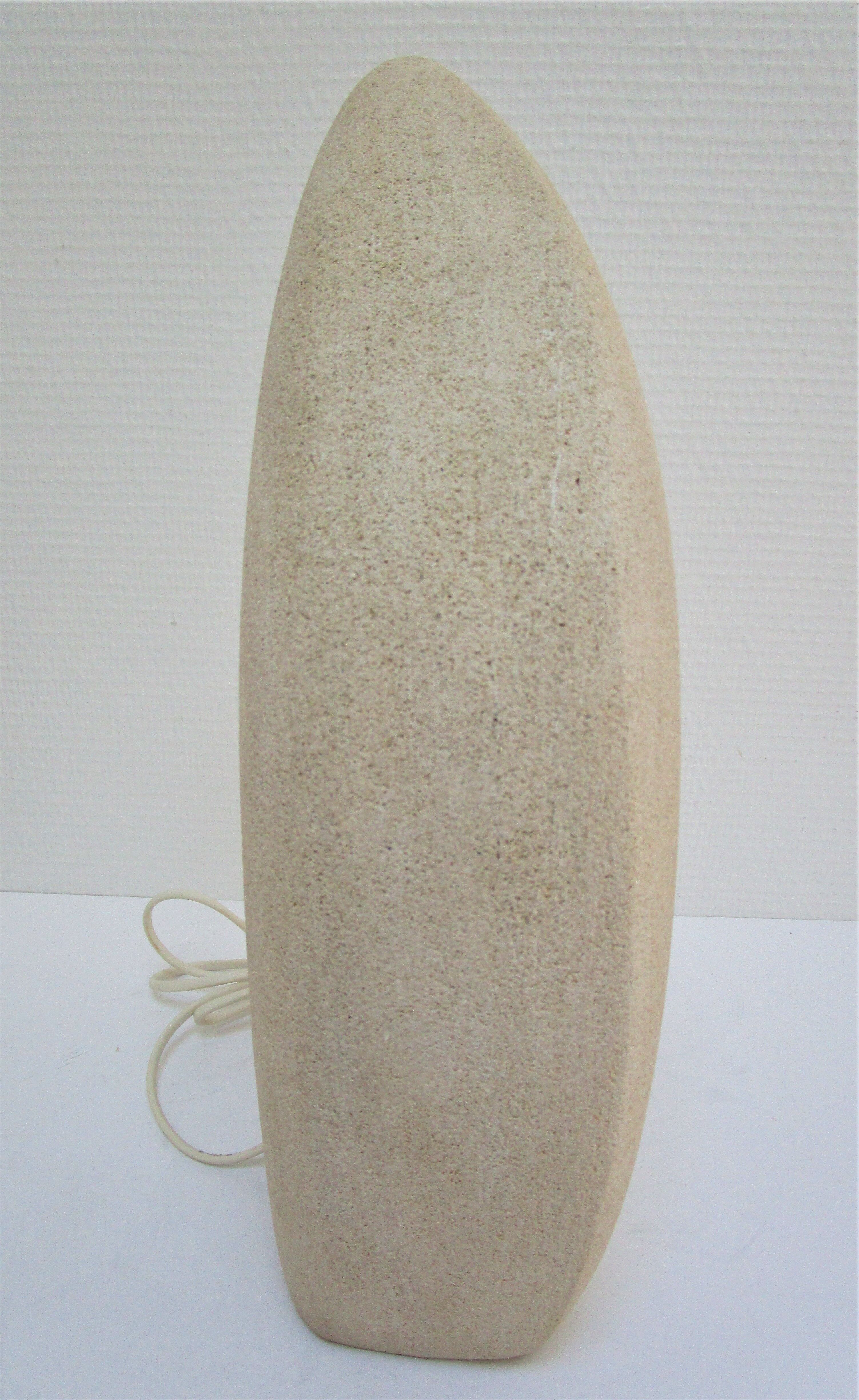 XL lamp in carved stone Arsène Galisson 80s height 40 cm