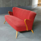 Sofa cocktail Scandinavian Danish 50s/60s era red wing