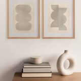 Duo of 30x40cm Wax and Twist paintings by Eawy