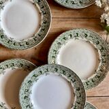 Set of 6 old plates in iron earth, model Murier de Saint Amand