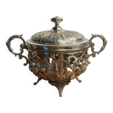 Sugar bowl, silver-plated bonbonnière, late 19th century.