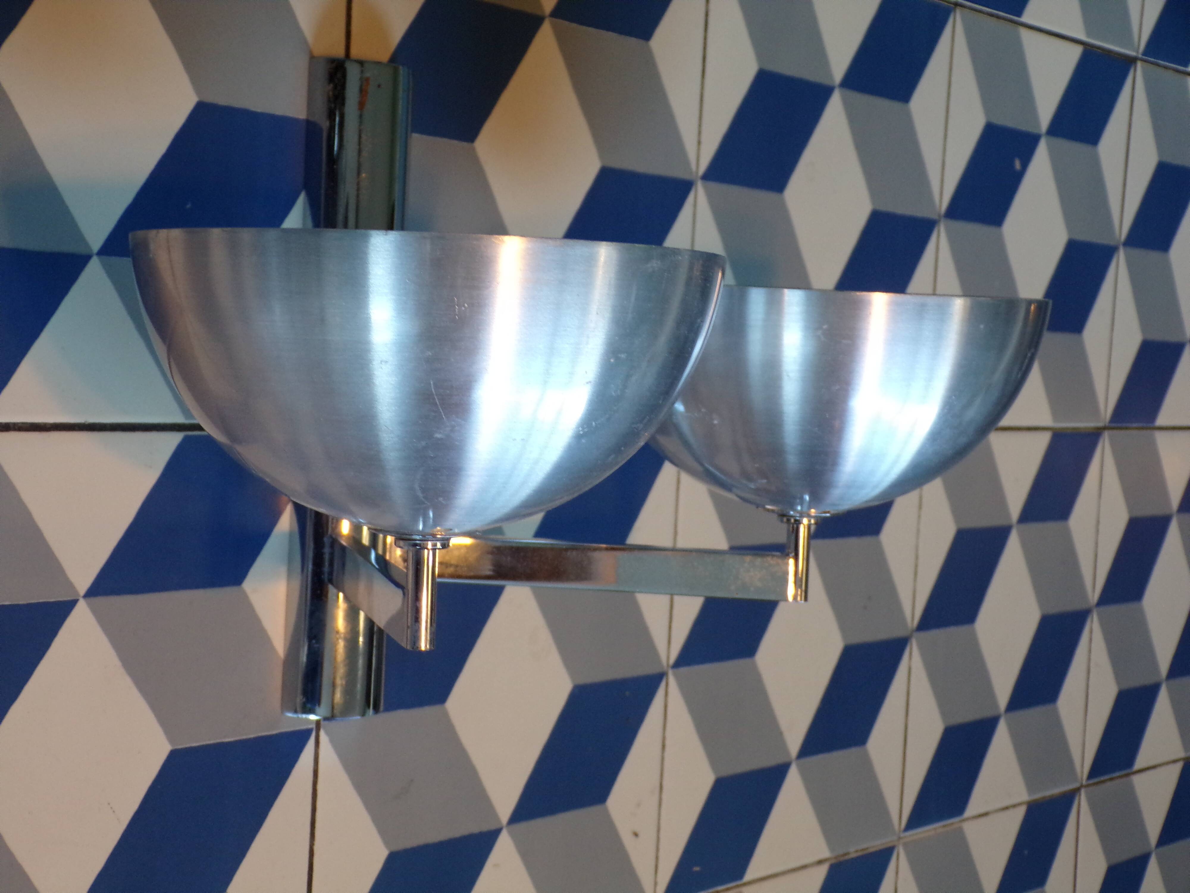 Space age wall light with 2 domes