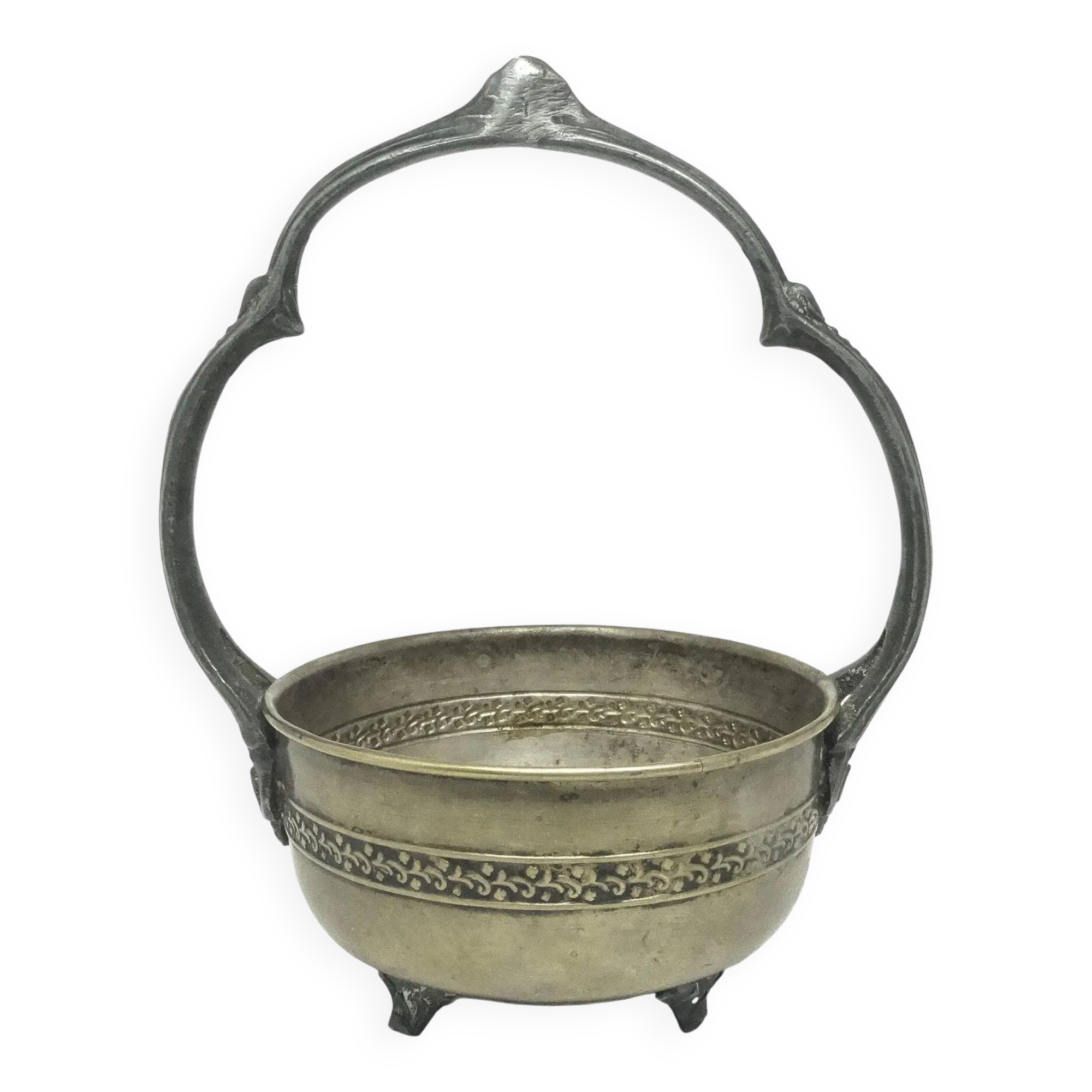 Sugar bowl, Eclecticism, silver-plated brass, tin, Poland, 1930s