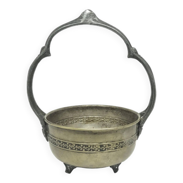 Sugar bowl, Eclecticism, silver-plated brass, tin, Poland, 1930s