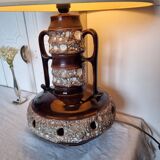 French ceramic lamp from the 70s with the "Fat Lava" technique and