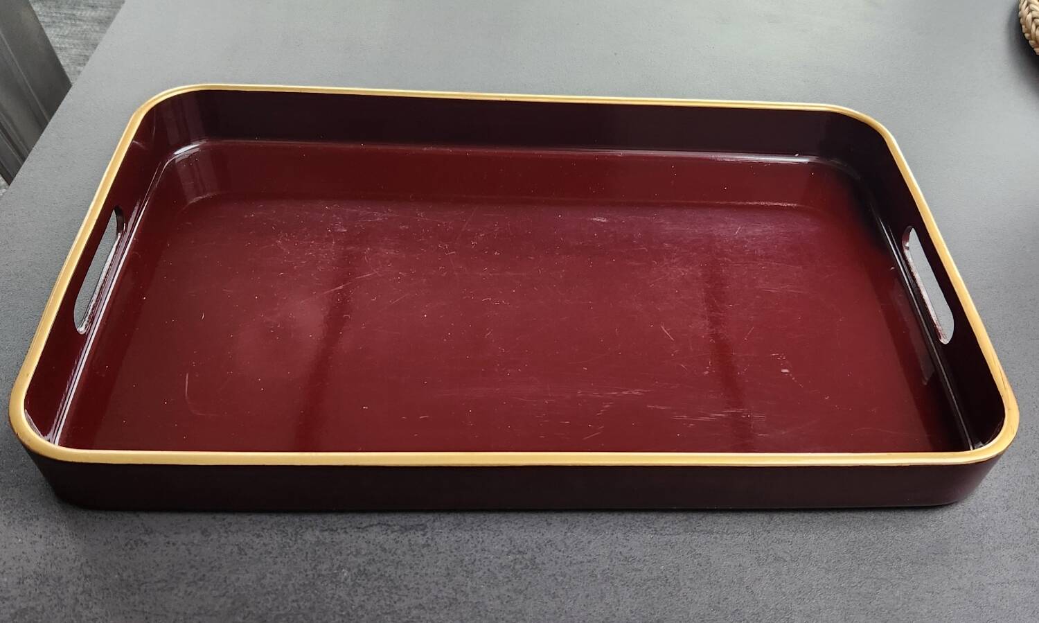 Burgundy bakelite tray