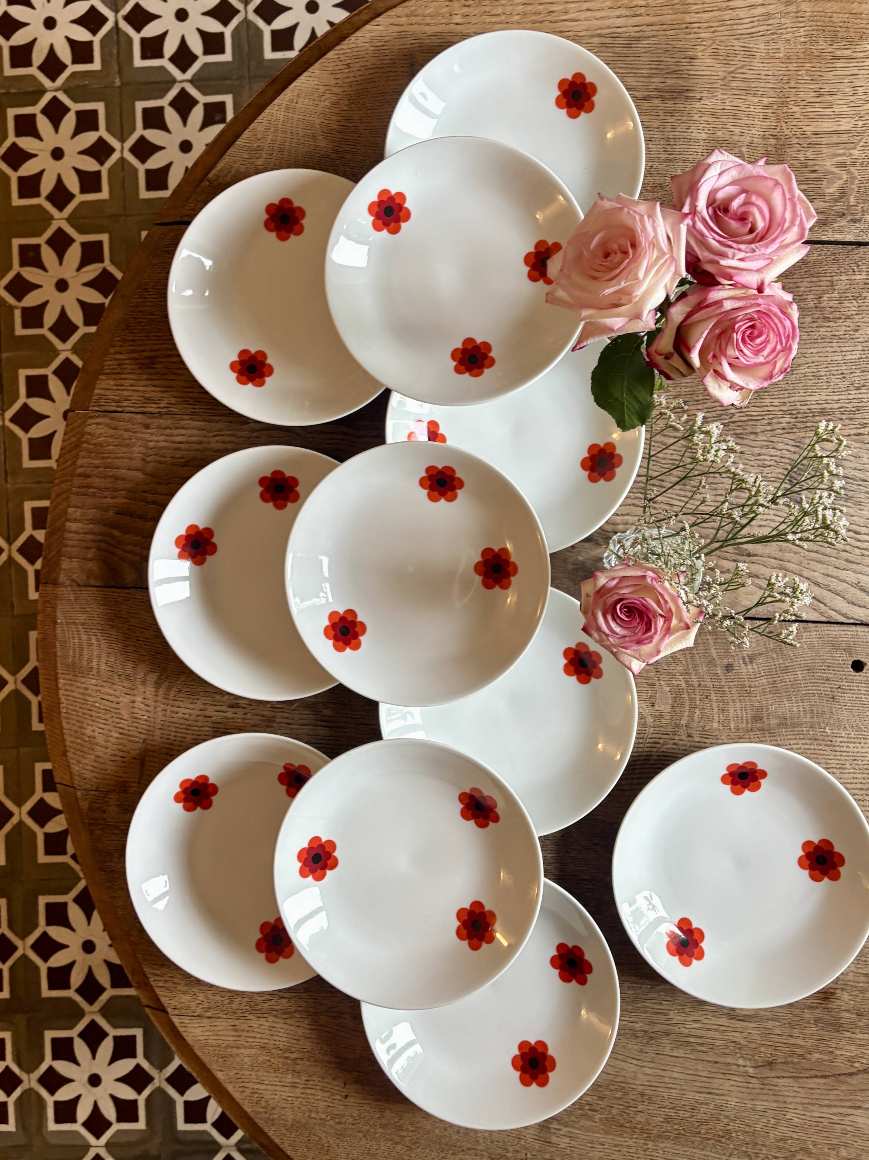 Lot de 11 assiettes creuses vintage, Scherzer Bavaria