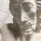 statue bust bearded man in plaster