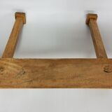 Vintage solid wood wall coat rack, two hooks, 35 cm