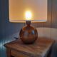 Table lamp foot ball dark solid wood Tournerie du sou, France