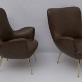 Pair of Mid-century Modern Italian Design Armchairs, 1950s