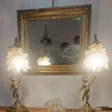 Pair of bronze table lamps