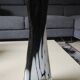 Vase triangulaire Noir Volutes fumée blanches.Dorothéenhütte Glashütte