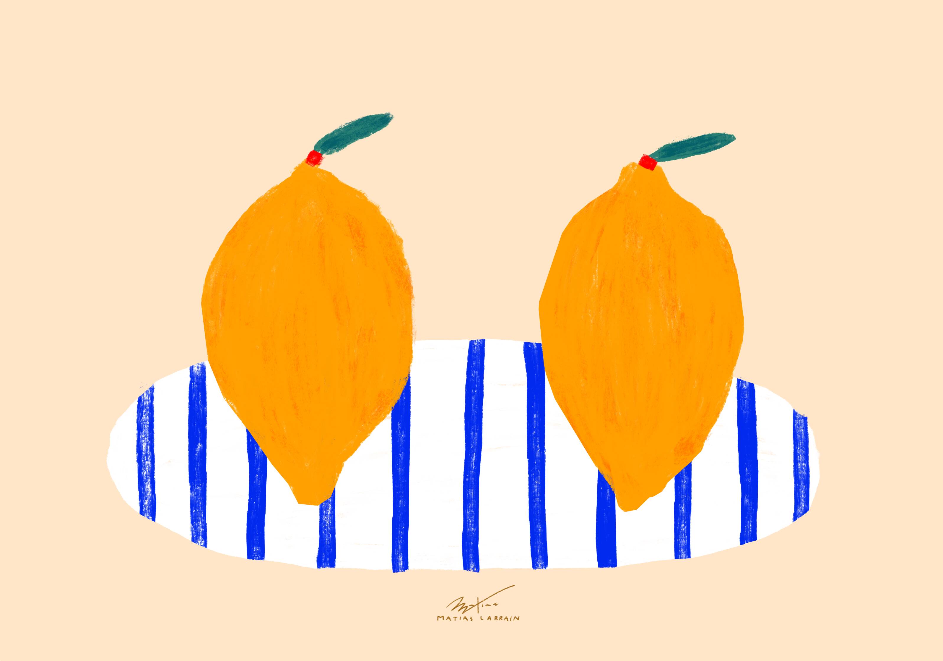 Twin lemons - Wall poster 40x30cm
