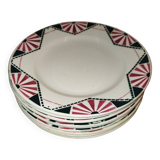 9 assiettes a dessert vintage décor Art déco