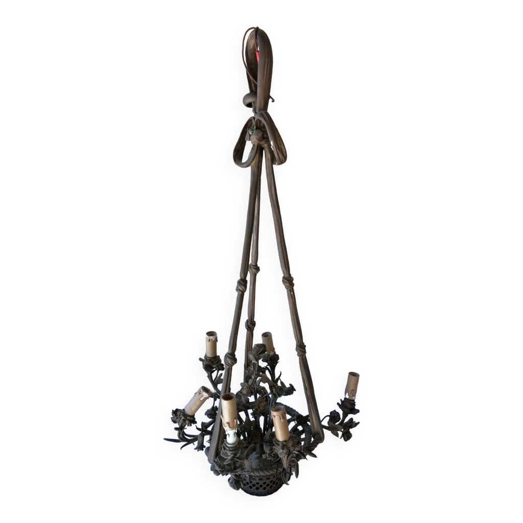 Grand lustre en bronze ancien | Selency