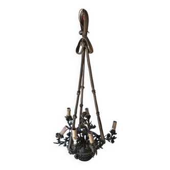 Large antique bronze chandelier