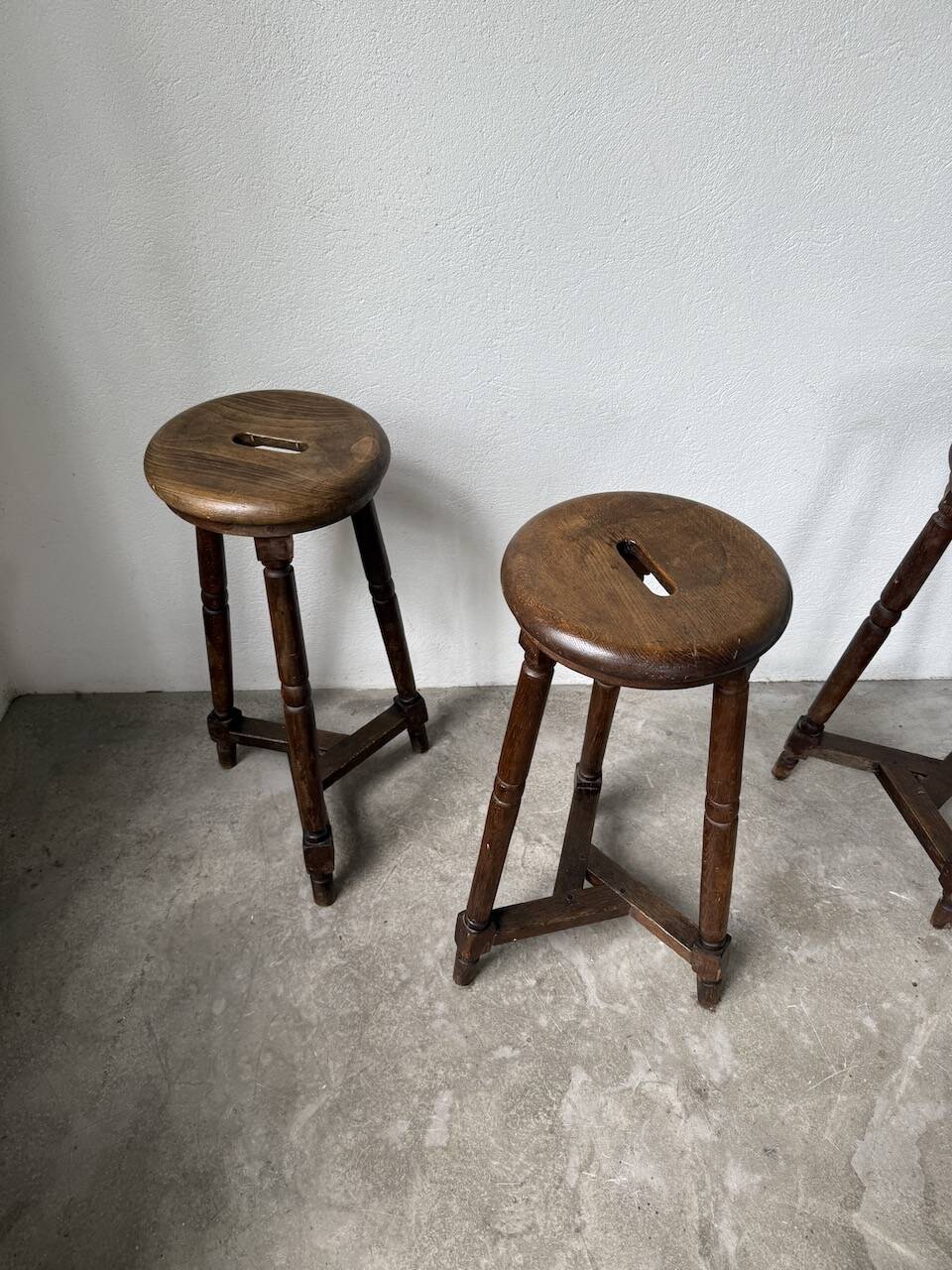 Oak bistro stools 1950