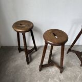 Oak bistro stools 1950