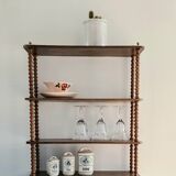 Vintage shelf turned wood and brass