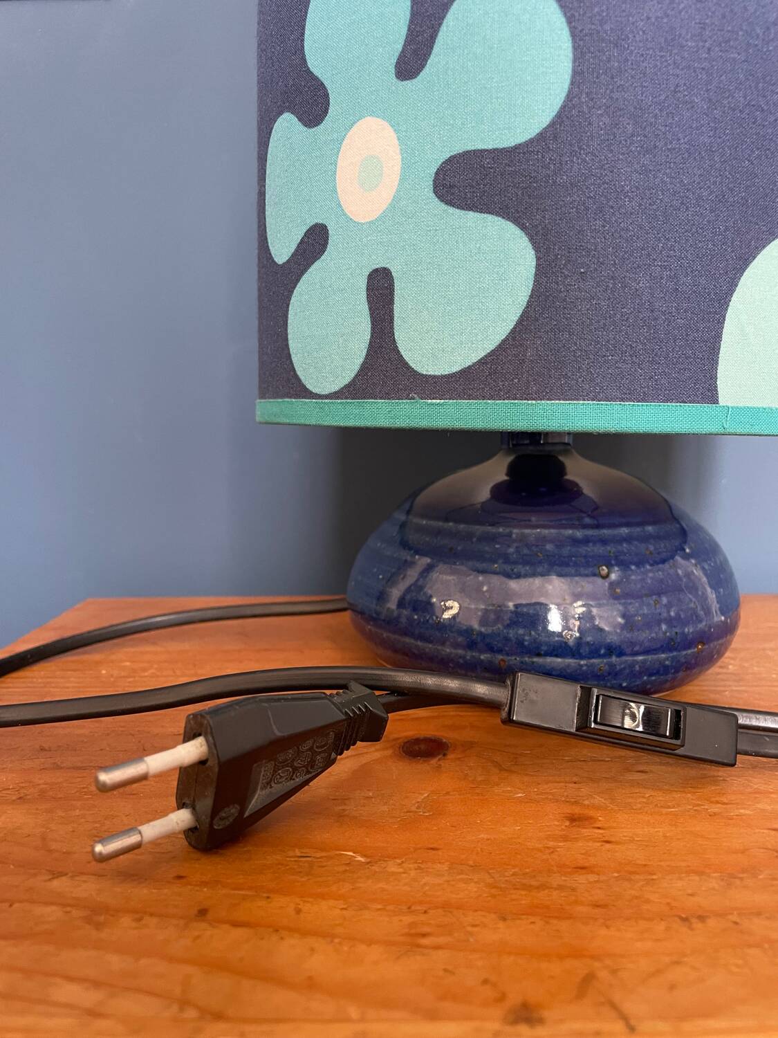 Vintage blue table lamp