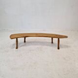 Banc en tronc d'arbre en bois, France 1960