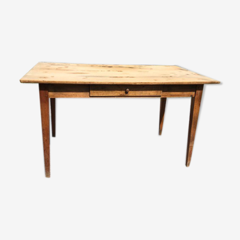 Table de ferme ancienne en chêne avec tiroir 4/6 personnes