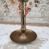 Pusher candle holder on solid brass frame