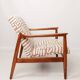 Fauteuil Jacquard Corail Vintage par Edmund Homa GFM 64, années 1960, Pologne Rénové MCM Design