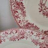 Gien ceramic flat plates. Collection "Bouquets de roses"