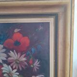 Table bouquet of poppies, cornflowers and daisies