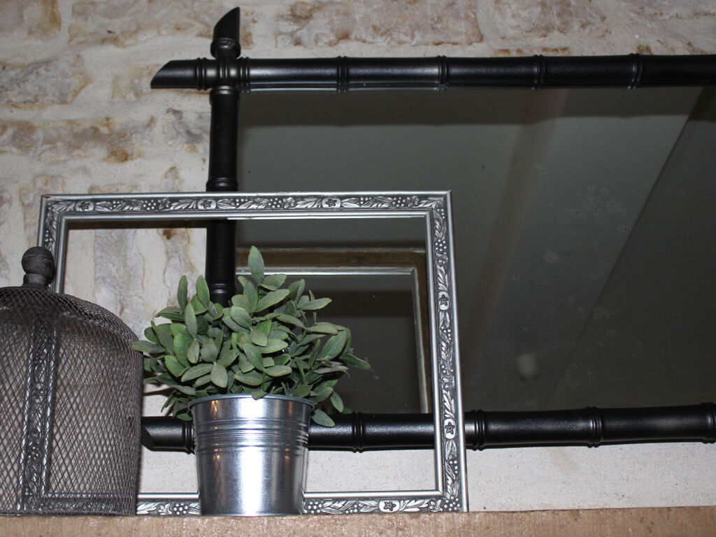 Former mirror wooden way bamboo 86 x 66 cm