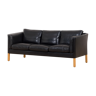 Danish Stouby sofa in thick black aniline leather