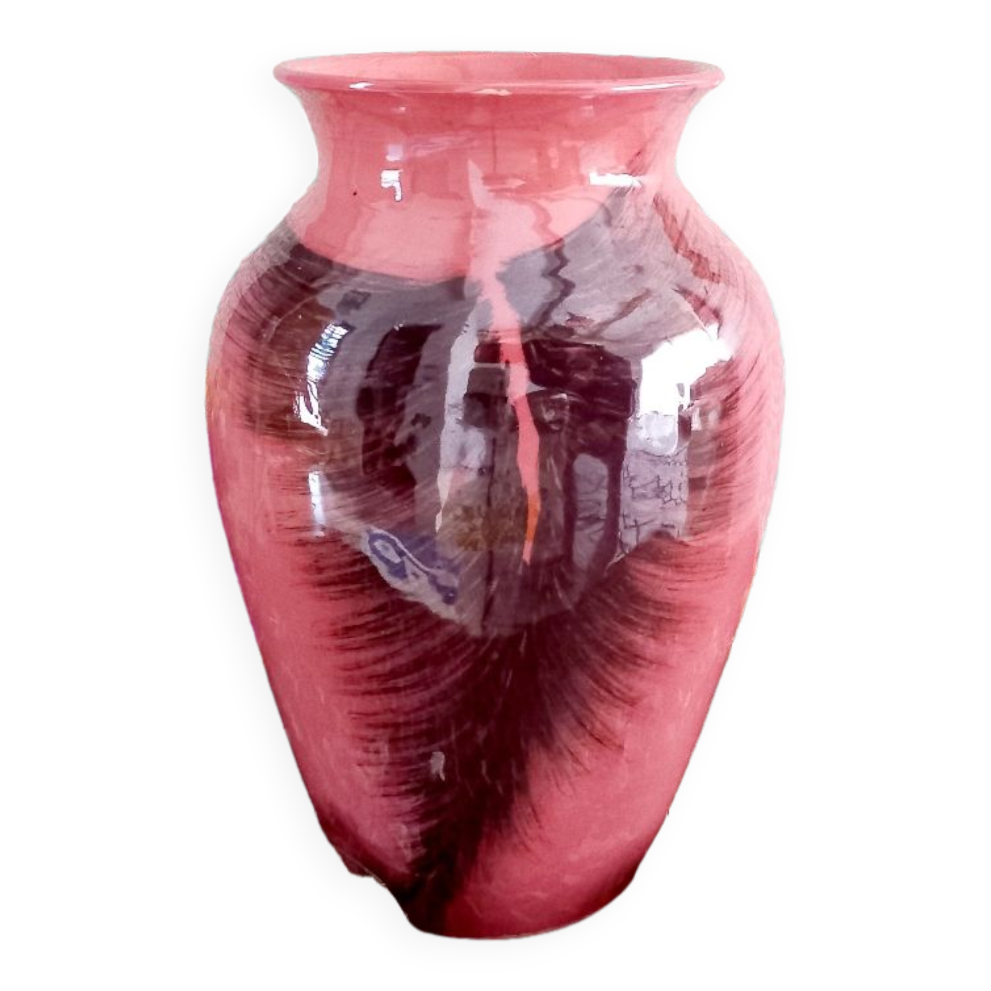 Vase faïence irisé