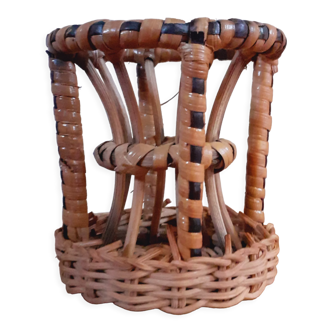 Vintage pencil holder year 40 rattan desk