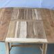 Refurbished Extendable Round Farmhouse Dining Table in Raw Solid Wood