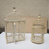Painted wooden bird cage