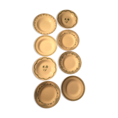 Assortiment de 8 assiettes creuses tons vert/bleu