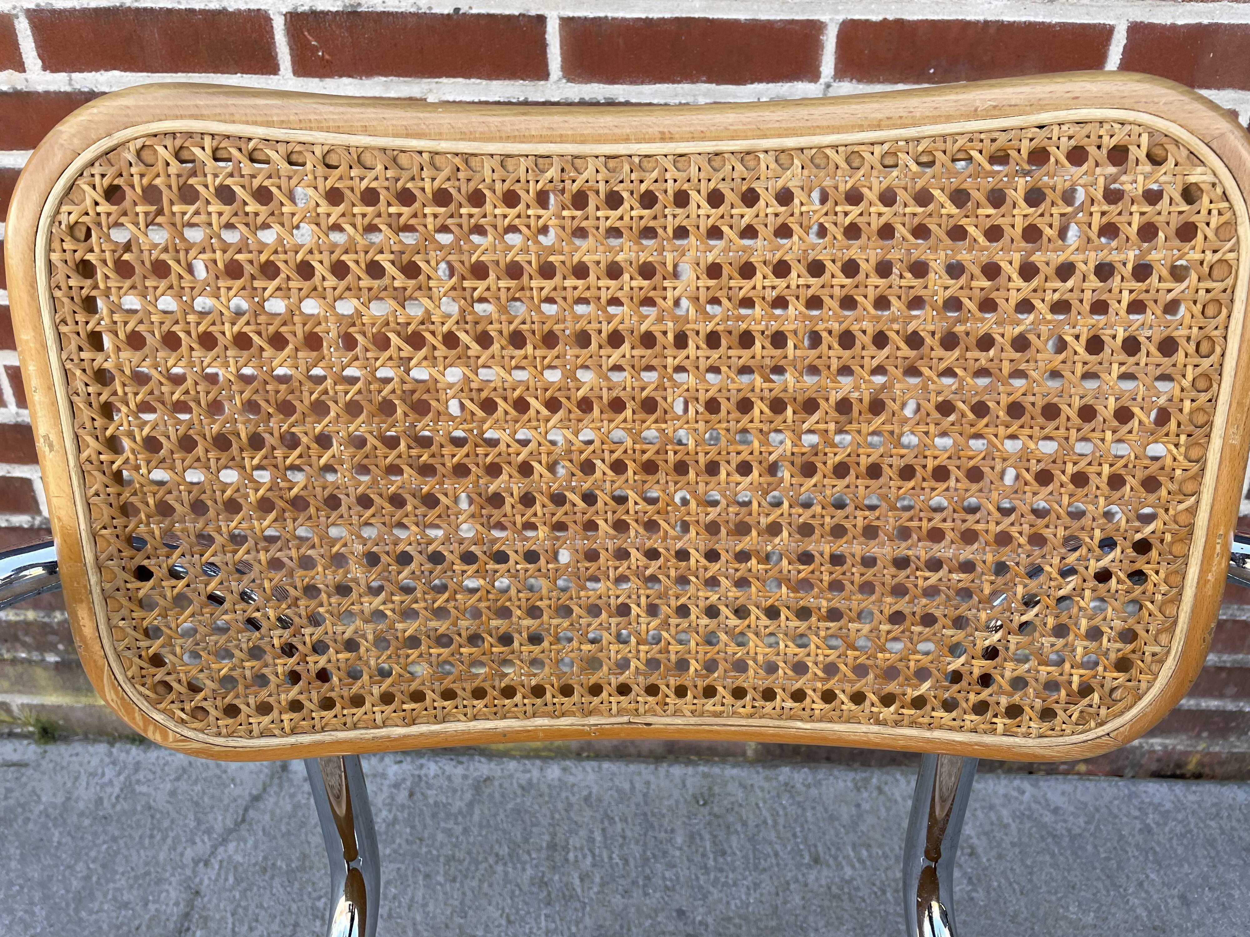 Cesca model design chair with armrests chrome version